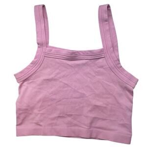 Y2K Style Urban Outfitters Pink Ribbed Crop Tank Top 💗 Square Neck • Size M/L